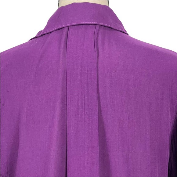 Bella Dahl Split Back Button Front Roll Tab Sleeve Purple Top Size XS - Picture 8 of 11